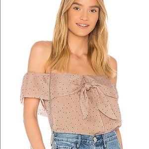 Revolve Allegra Top in Buff Off the shoulder